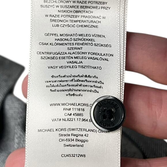 NWOT MICHAEL KORS Gray Short Sleeve‎ 3 Button Polo Men’s Size XXL - Picture 6 of 8